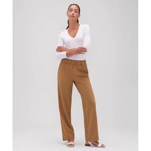 Unbound Merino Lightweight Wide Leg Camel Travel Pants M 8/10 30 Inseam Stretch